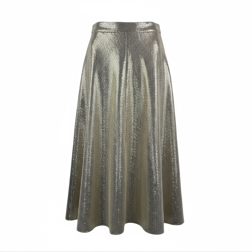 Zara Sequin midi Skirt sz‎ S Gold Midi A Line Sparkle cocktail 90s Y2K